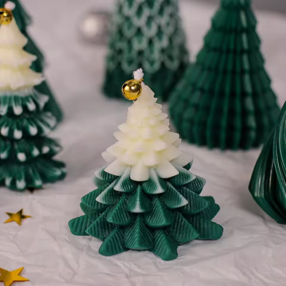 Christmas Tree Soy Wax Candle- Green Christmas Tree Candle