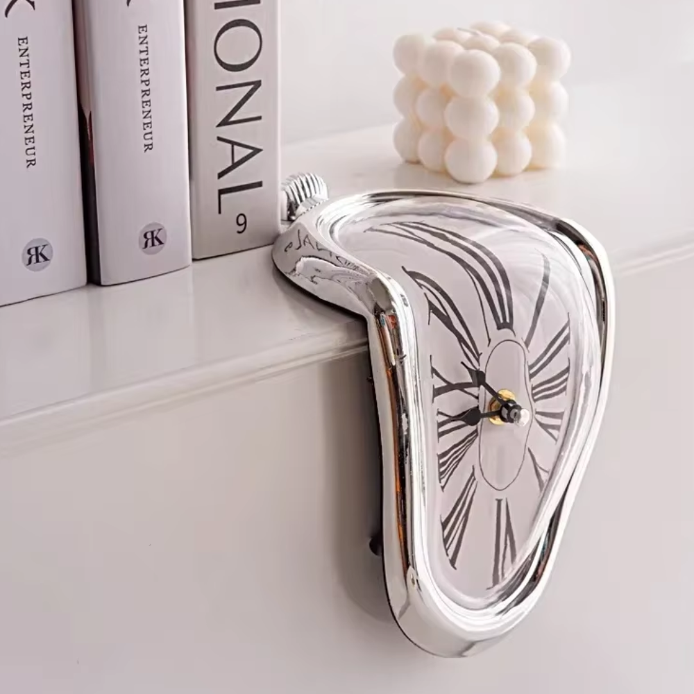 Vintage Silver Twisted Melting Clock