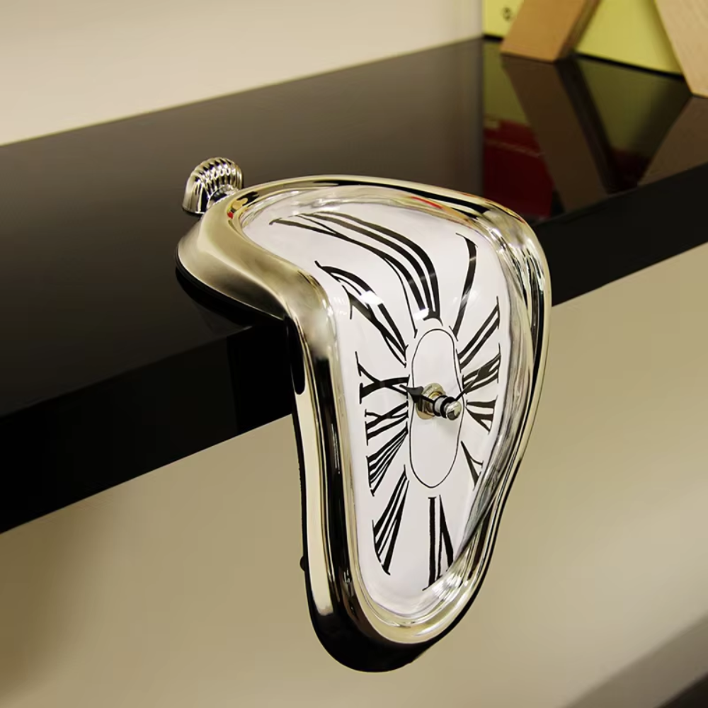 Vintage Silver Twisted Melting Clock