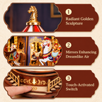 3D Wooden Carousel Music Box with LED Lights