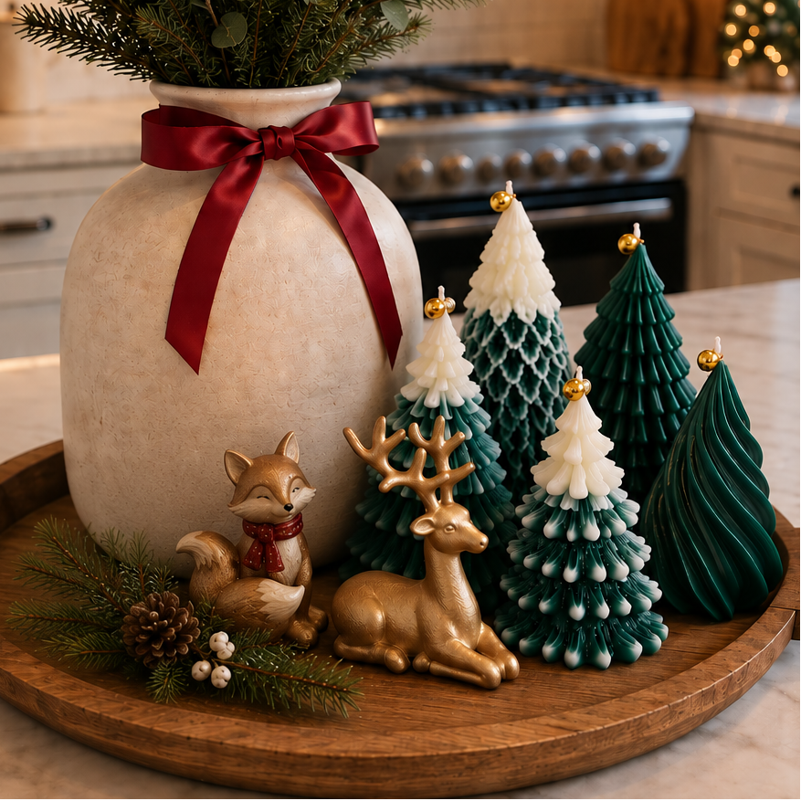 Christmas Tree Soy Wax Candle- Green Christmas Tree Candle